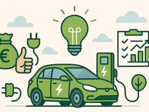 Elektromobilität dargestellt in AI-generiertem Bild