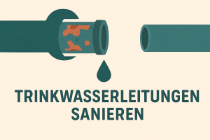 Das Bild symbolisiert eine marode Trinkwasserleitung